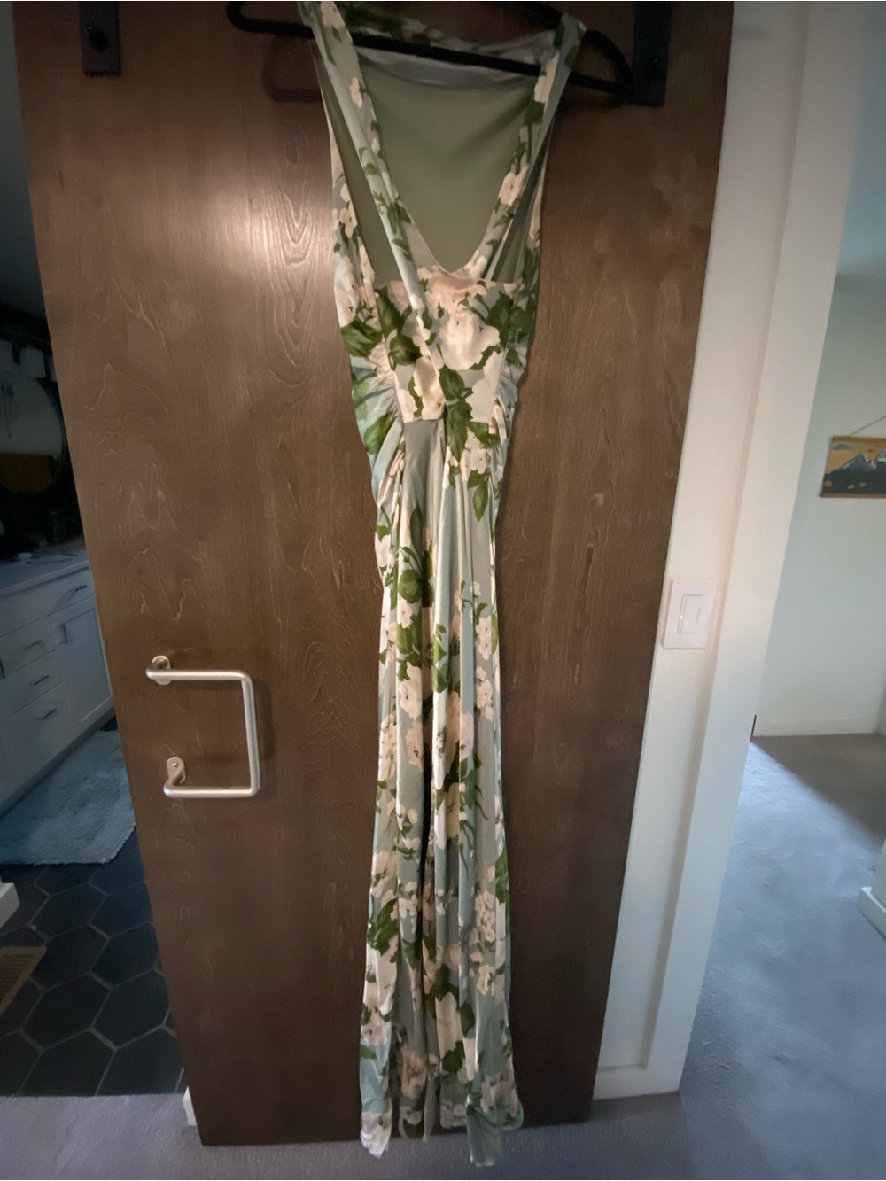 Reformation Anaiis Tarragon Silk Dress Size 8 - Picture 6 of 6
